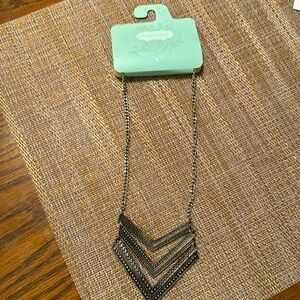 Brand New Maurices Black and silver studded statement necklace